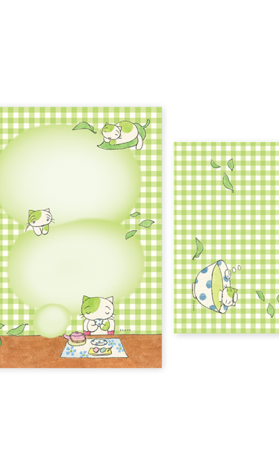 Centennial Bookstore Warm Green Tea Time Letter Paper
