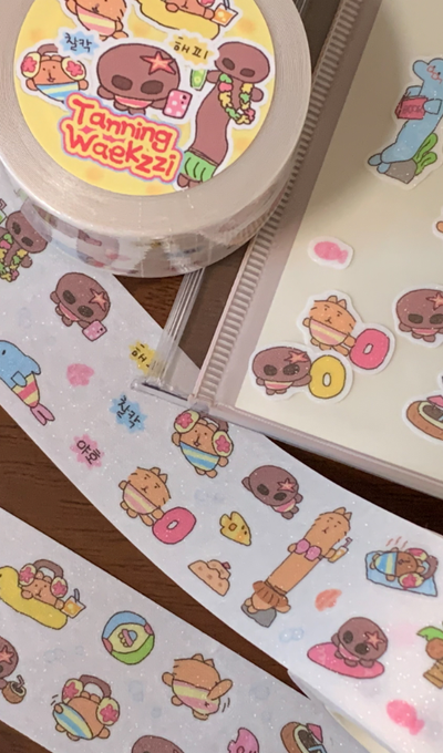 Chanya Tanning Wokchi Kiss-Cut Roll Sticker