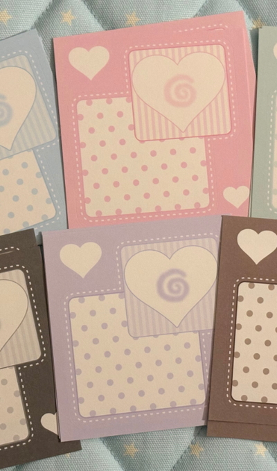 Happy Fluffy Shop Heart Square Art Paper Sticker Pack