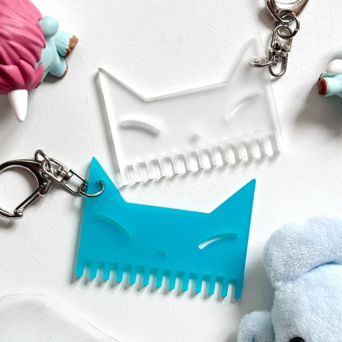 Jakkujjakku Studio Brush Kitty Keyring 2 Type