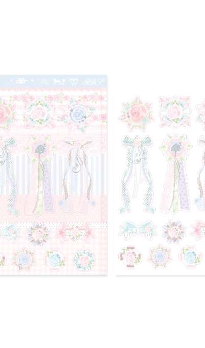 Purlybutton Sheby Rose Ribbon Charm Sticker