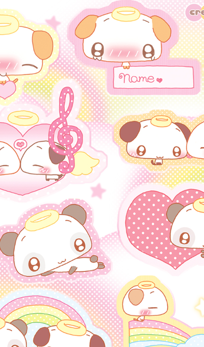 Creamy Milky Angel Deco Sticker Set 4-Type