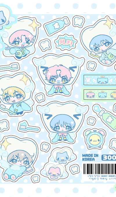 Maengsu Shop SWEET DREAM Tooth Fairy Clear Matte Pearl Sticker