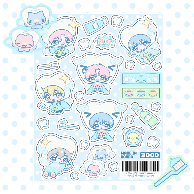 Maengsu Shop SWEET DREAM Tooth Fairy Clear Matte Pearl Sticker