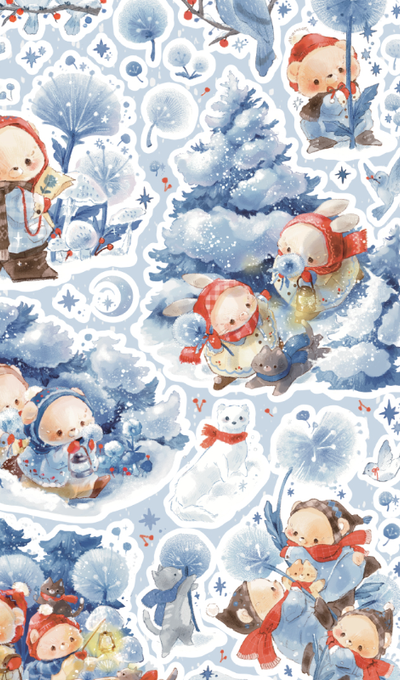 Dear Dolly Snowflake Flower Search Vintage Sticker