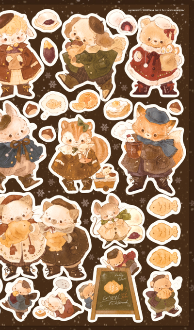 Dear Dolly Sweet Winter Snack Vintage Sticker