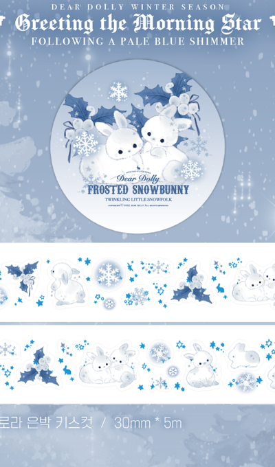 Dear Dolly Sparkle Snow Rabbit Silver Foil Aurora Kiss-Cut Tape