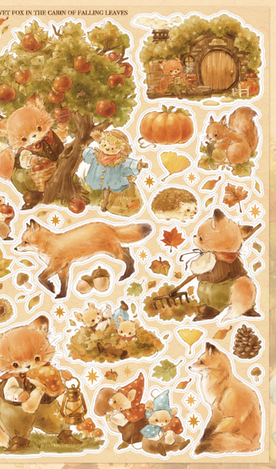Dear Dolly Autumn Maple Forest Vintage Sticker