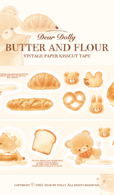Dear Dolly Butter-Filled Bread Art Paper Kiss-Cut Tape