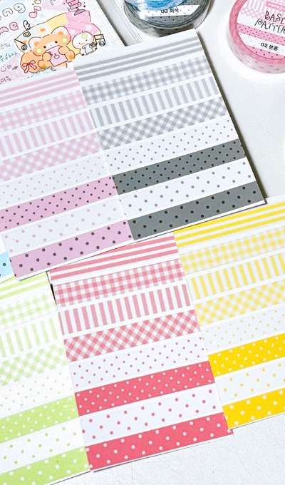 Jeje Universe Basic Pattern Masking Tape 6 Types