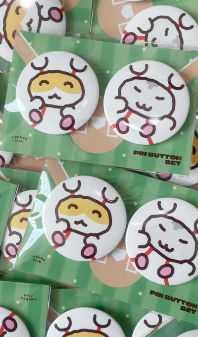 HiHi Club Baseball Ham Pin Button Set