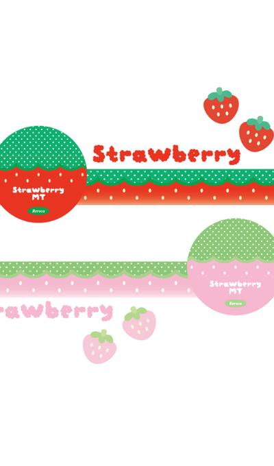 Leroka Strawberry Pattern Masking Tape 2 Type