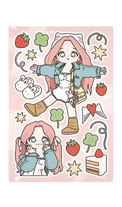 Studio Fondue Pink Spring Seal Sticker