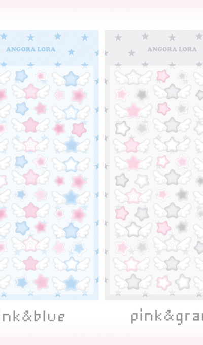 Angora Lora Winged Star Sticker 2 Type