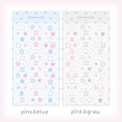 Angora Lora Winged Star Sticker 2 Type