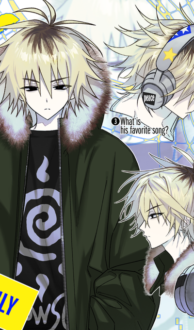 Wushin system-blond hair sticker