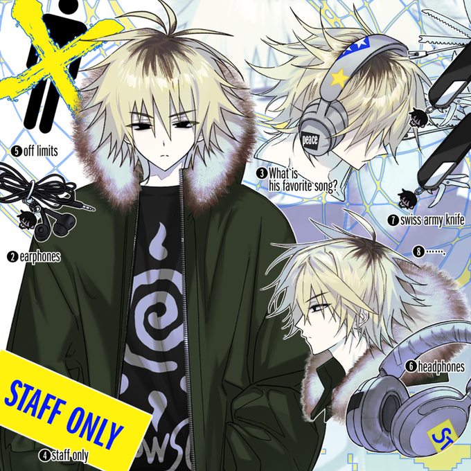 Wushin system-blond hair sticker
