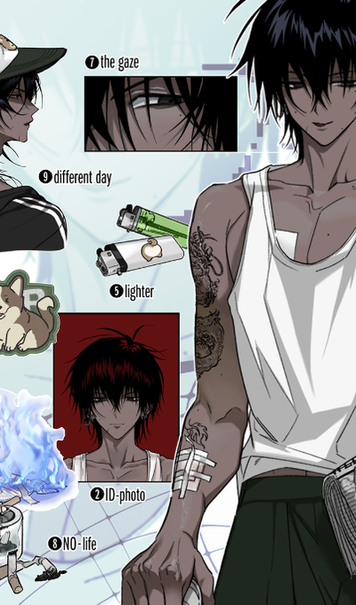 Wooshin System-Black Hair Sticker