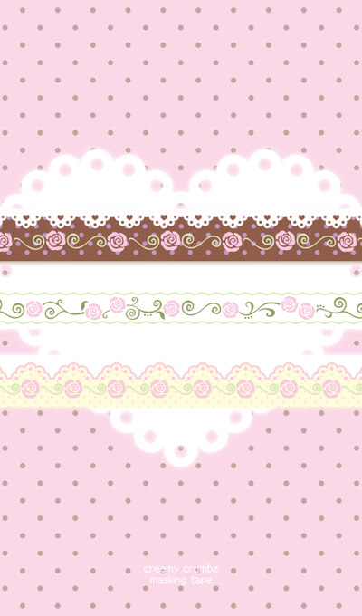 Creamy Crumbs Rose Masking Tape 3 Types