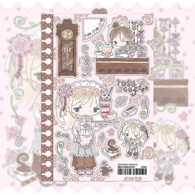 Creamy Crumbs Rose Scent Tea House Sticker