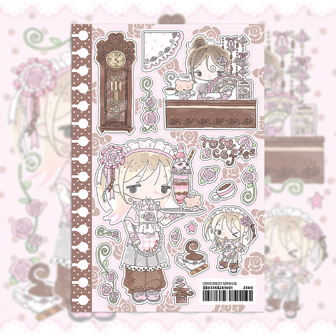 Creamy Crumbs Rose Scent Tea House Sticker