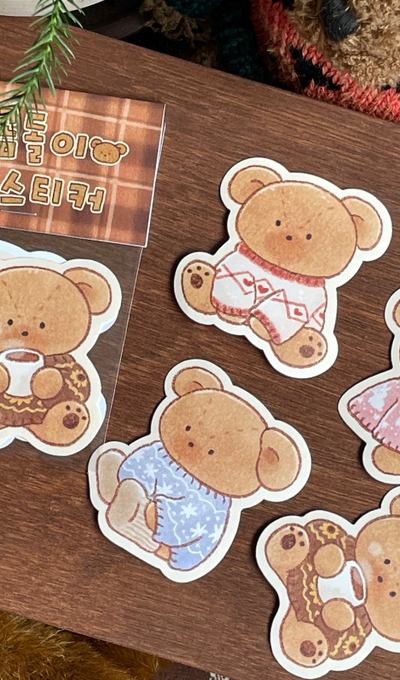 Arm Pillow Knit Bear Piece Sticker