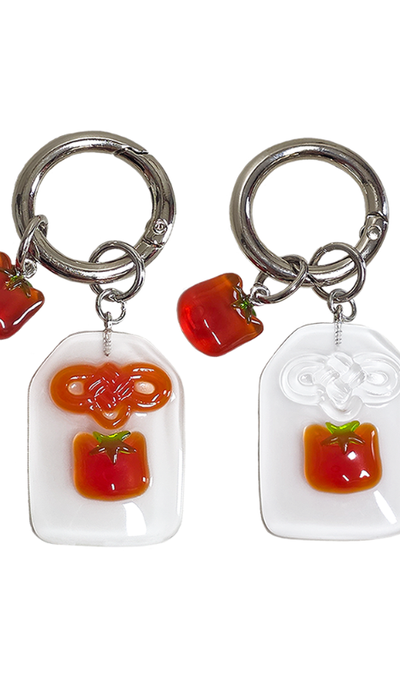 Melting Glee Tomato Bbalbbal Good Luck Charm Keyring 2 Types