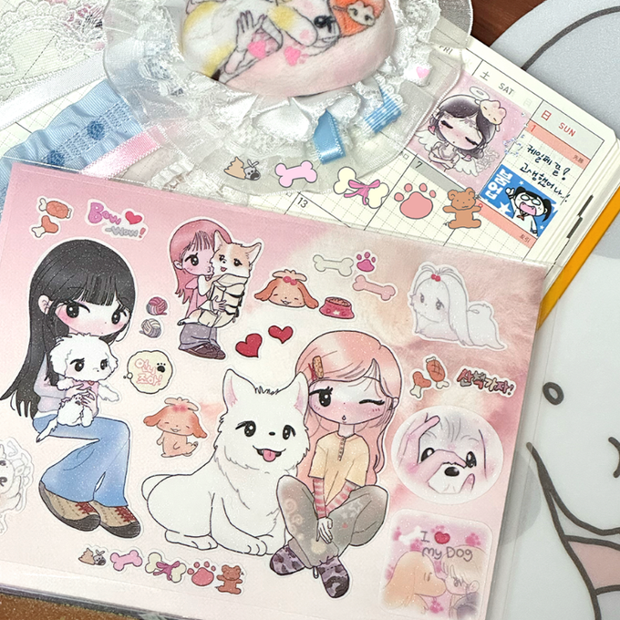 Nana's Mood Happy Dogs Sticker
