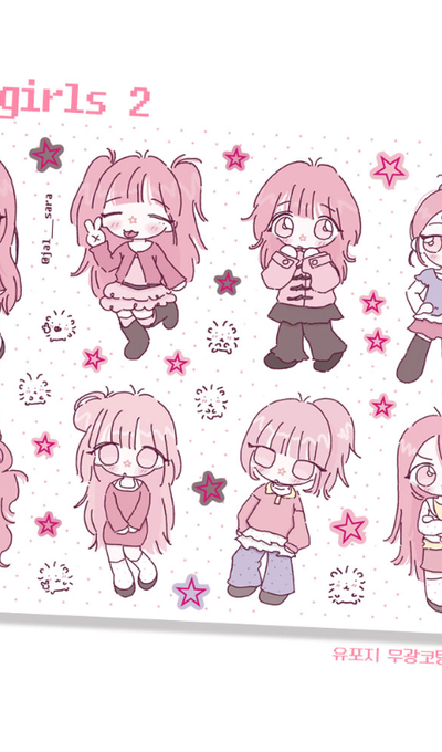잘사라 ピンクガール 2 ステッカー