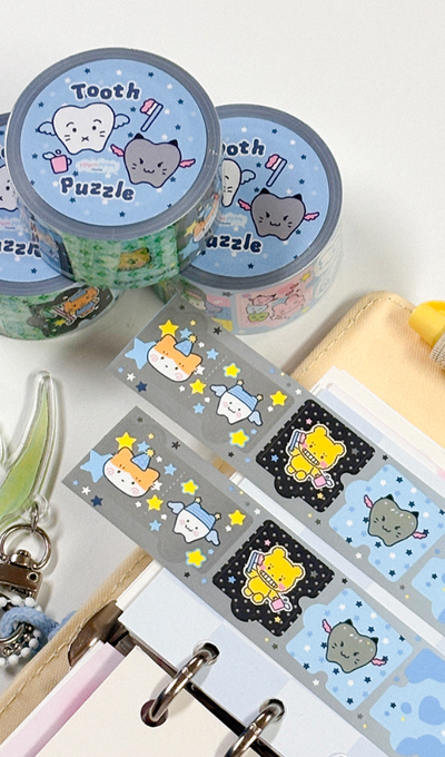 ぽんぽんスタジオ トゥースパズル キスカット マスキングテープ