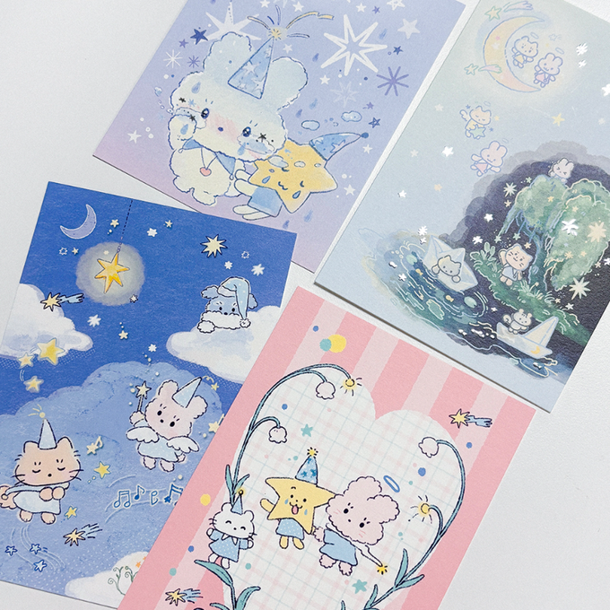 Pompom Studio Glittering Tears Postcard