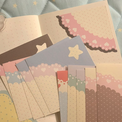 Happy Streufly Shop Lace Edge Kraft Paper Sticker Pack