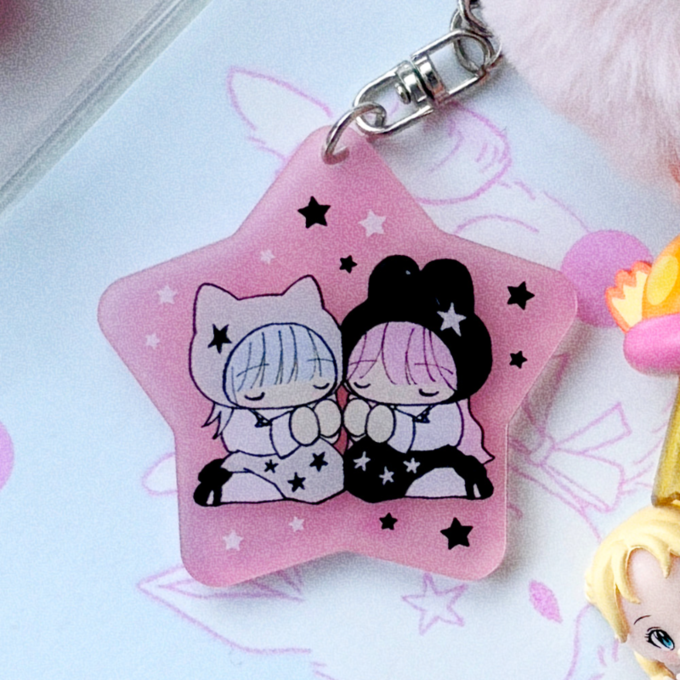Jakkujjakku Studio Wish Girl Prayer Pink Keyring