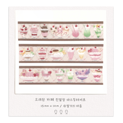 Strawberry's Heart Old Cafe Display Case Masking Tape