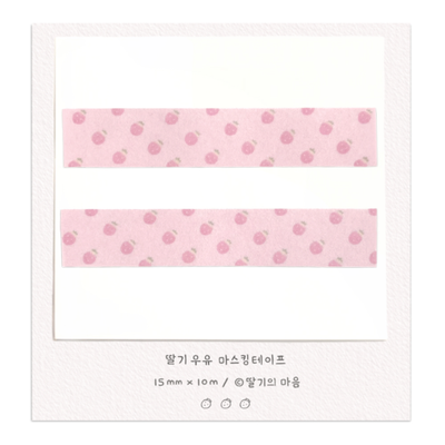 Strawberry's Heart Strawberry Milk Masking Tape