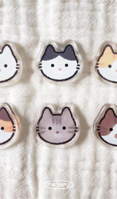 まるまる猫顔マグネット 6種類