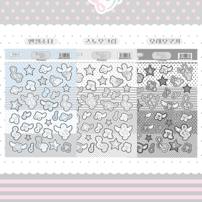 Fromland Pearl Gray Melody Sticker 5 Type