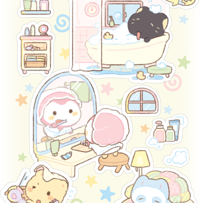 Blues Taking a Shower Sticker