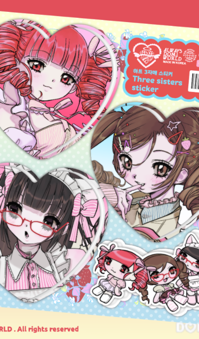 ドミワールド ハート3姉妹 ステッカー