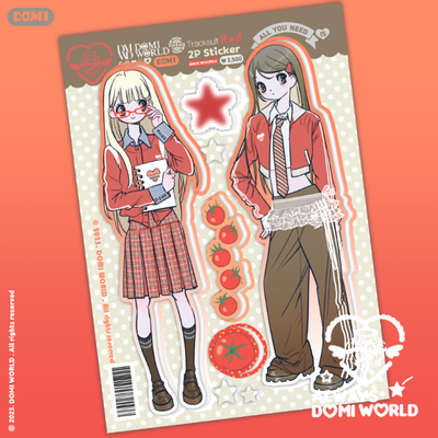 Domi World Tracksuit Red Sticker