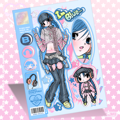 Domi World Blue Sticker
