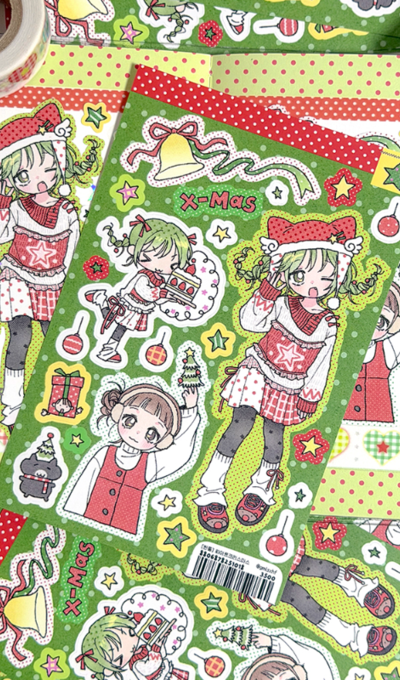 흰톨ホワイトクリスマススティッカー
