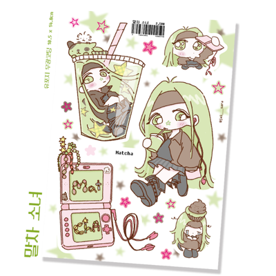 Jalsara Matcha Girl Sticker
