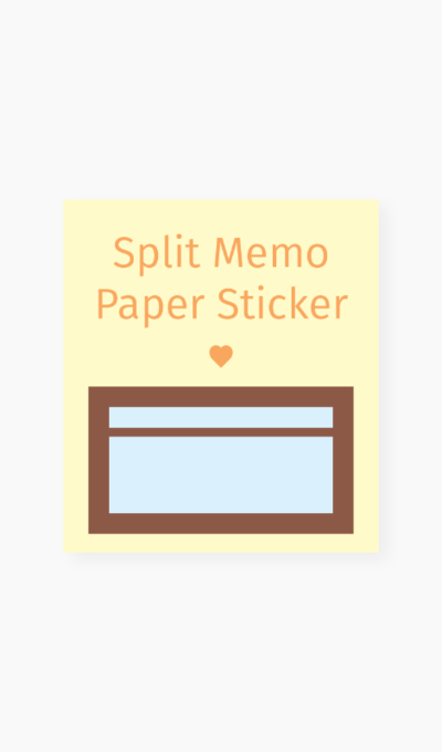カインダブルー Split memo paper sticker