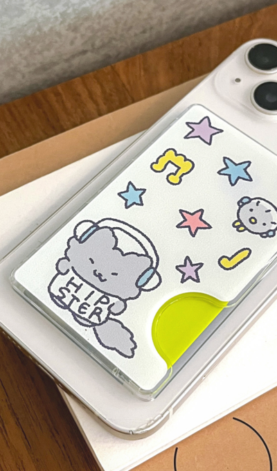 Pumz MagSafe クリアカードケース 星と音符