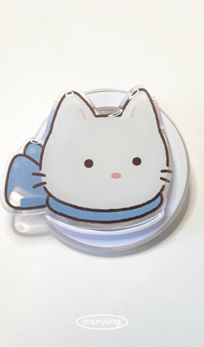 マニャン リボン 猫ちゃん顔 MagSafe スマートトック
