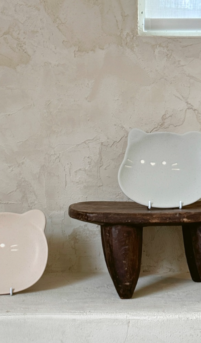 ボルムスタジオ モングル 猫 皿 2color
