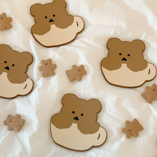 [Charny Bear] Silicone Cup Coaster 2-Type