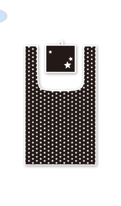 レロカ スター×スター×スター ポケット折りたたみかごバッグ ブラック
