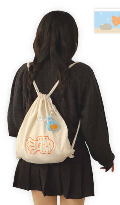 フカフカスタジオ 魚 ストリングバックパック
